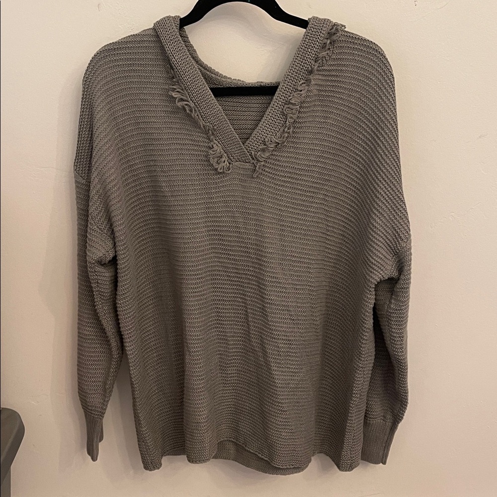 Grey Sweater with Hood